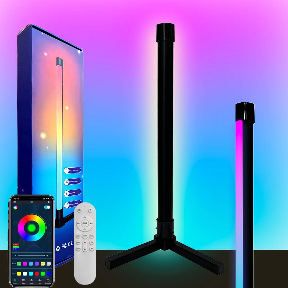 Smart RGB Corner Floor Lamp with Music Sync