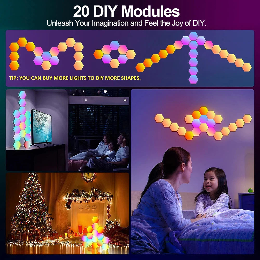 Smart Hexagon Light Panels – Music Sync