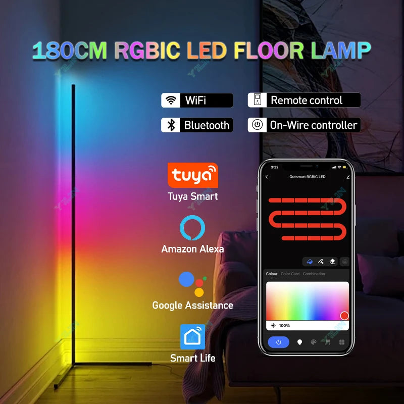 RGBIC Smart Floor Lamp – App & Remote Control