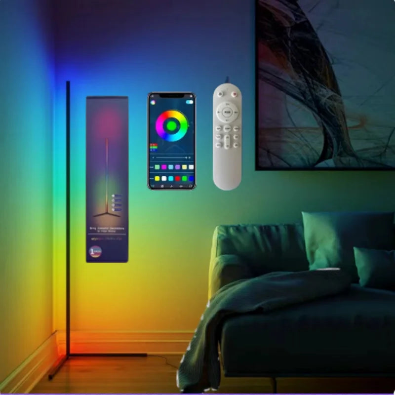 Smart RGB Corner Floor Lamp with Music Sync
