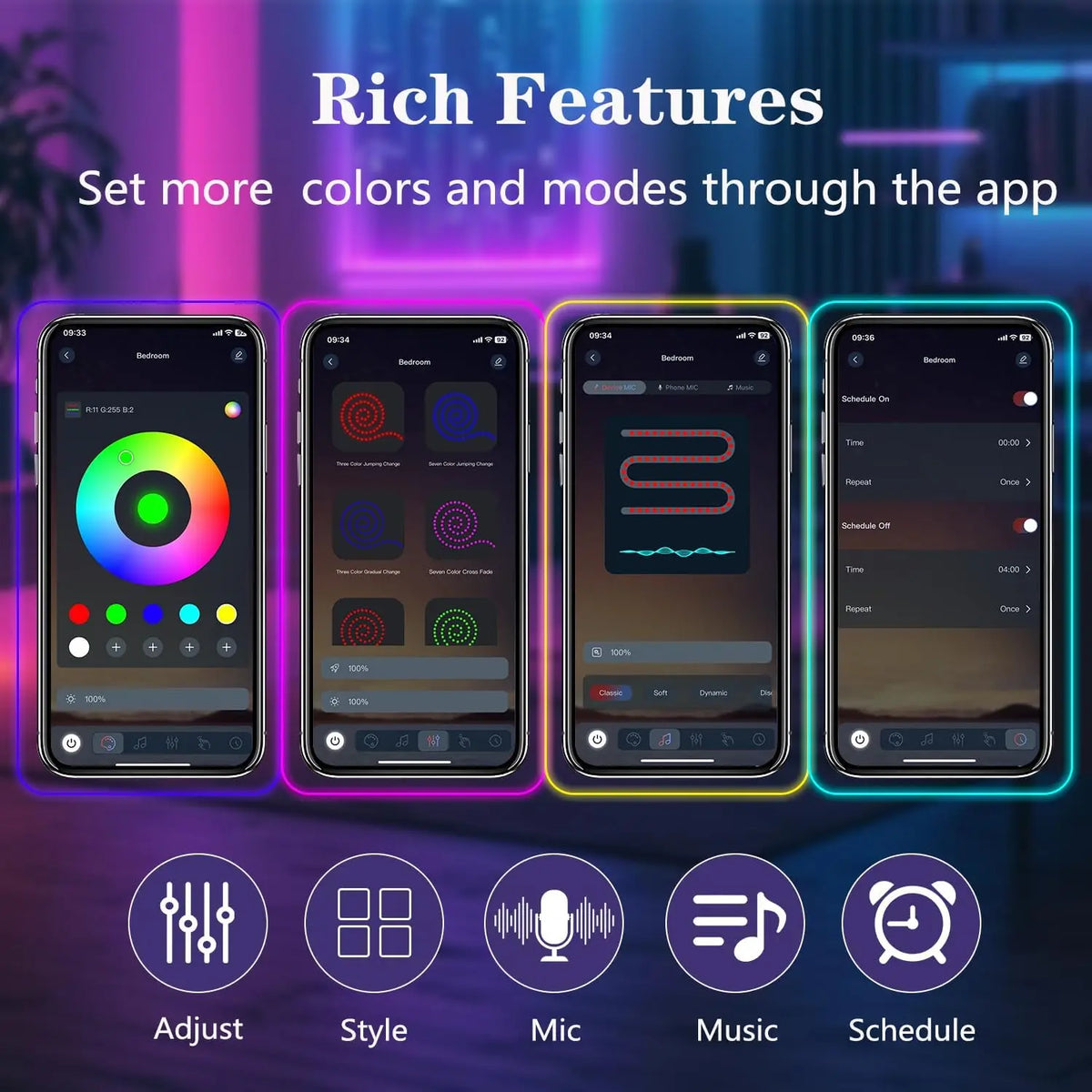 Smart Neon Rope Light – App & Remote, IP65 Outdoor