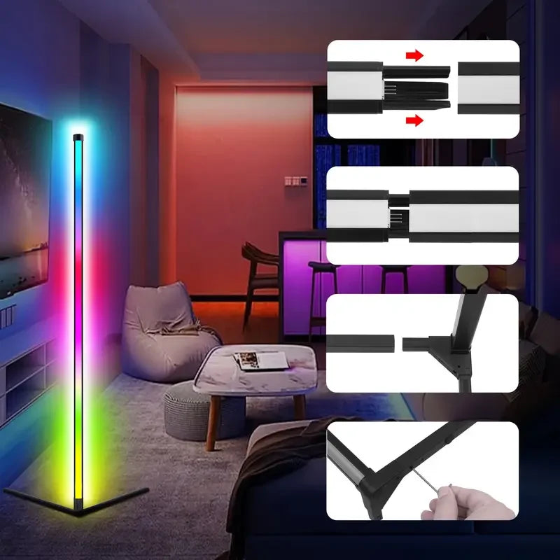Smart RGB Corner Floor Lamp with Music Sync