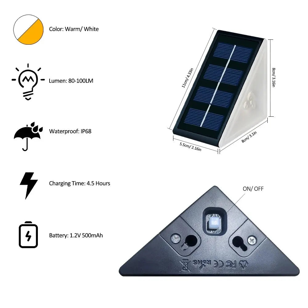 Solar RGB Step Lights – IP67 Waterproof