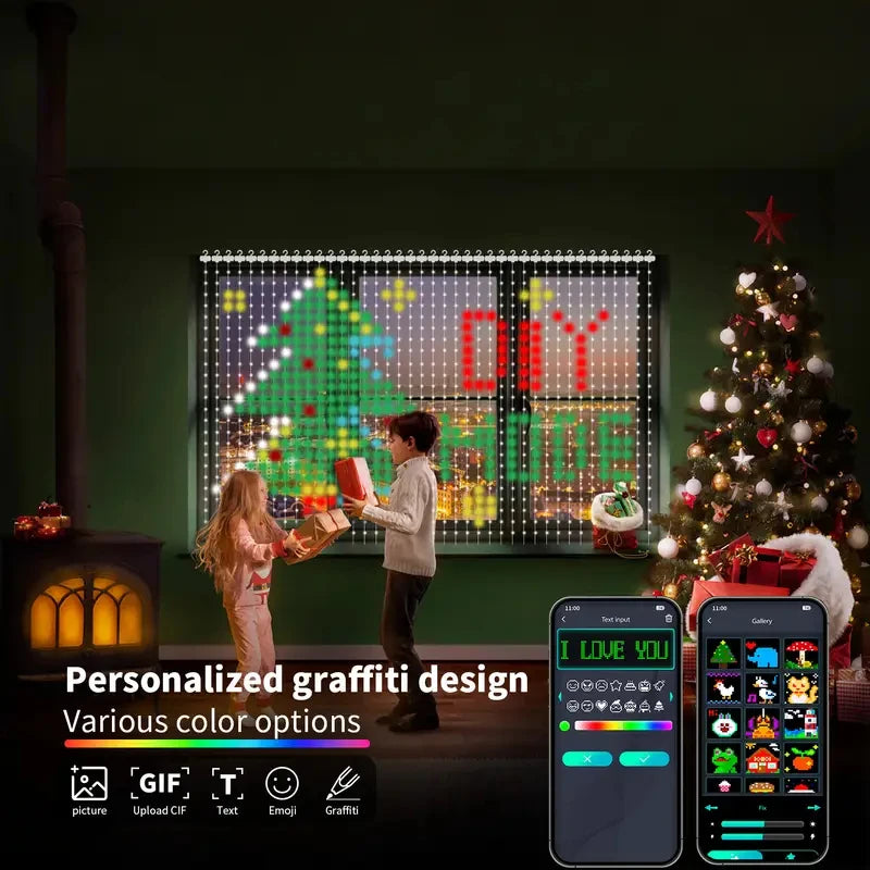 Smart RGB Curtain Lights – App, Remote & Music Sync