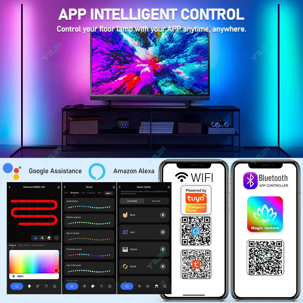 RGBIC Smart Floor Lamp – App & Remote Control