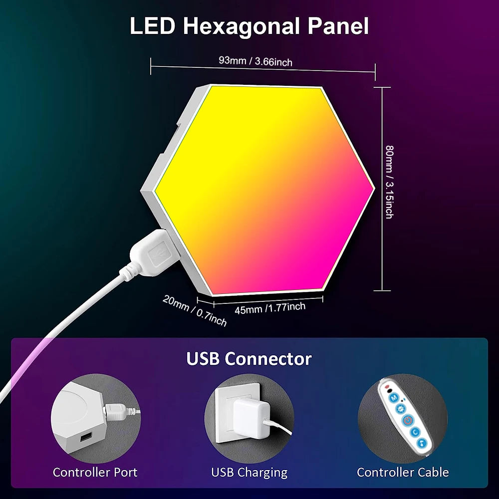 Smart Hexagon Light Panels – Music Sync
