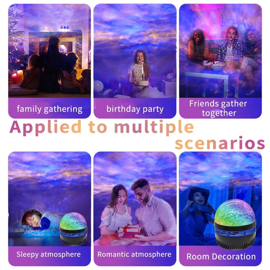 Galaxy & Aurora Star Projector Night Light