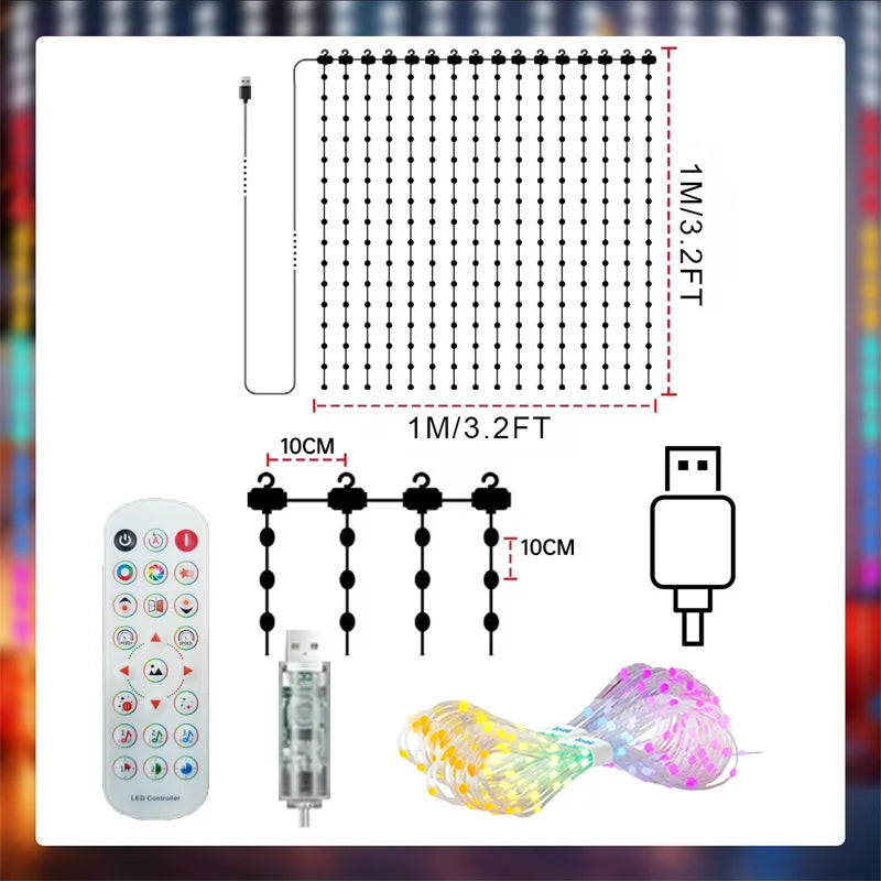 Smart LED Curtain Lights – App Control & Music Sync