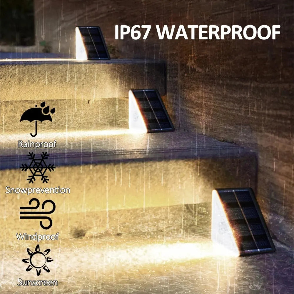 Solar RGB Step Lights – IP67 Waterproof