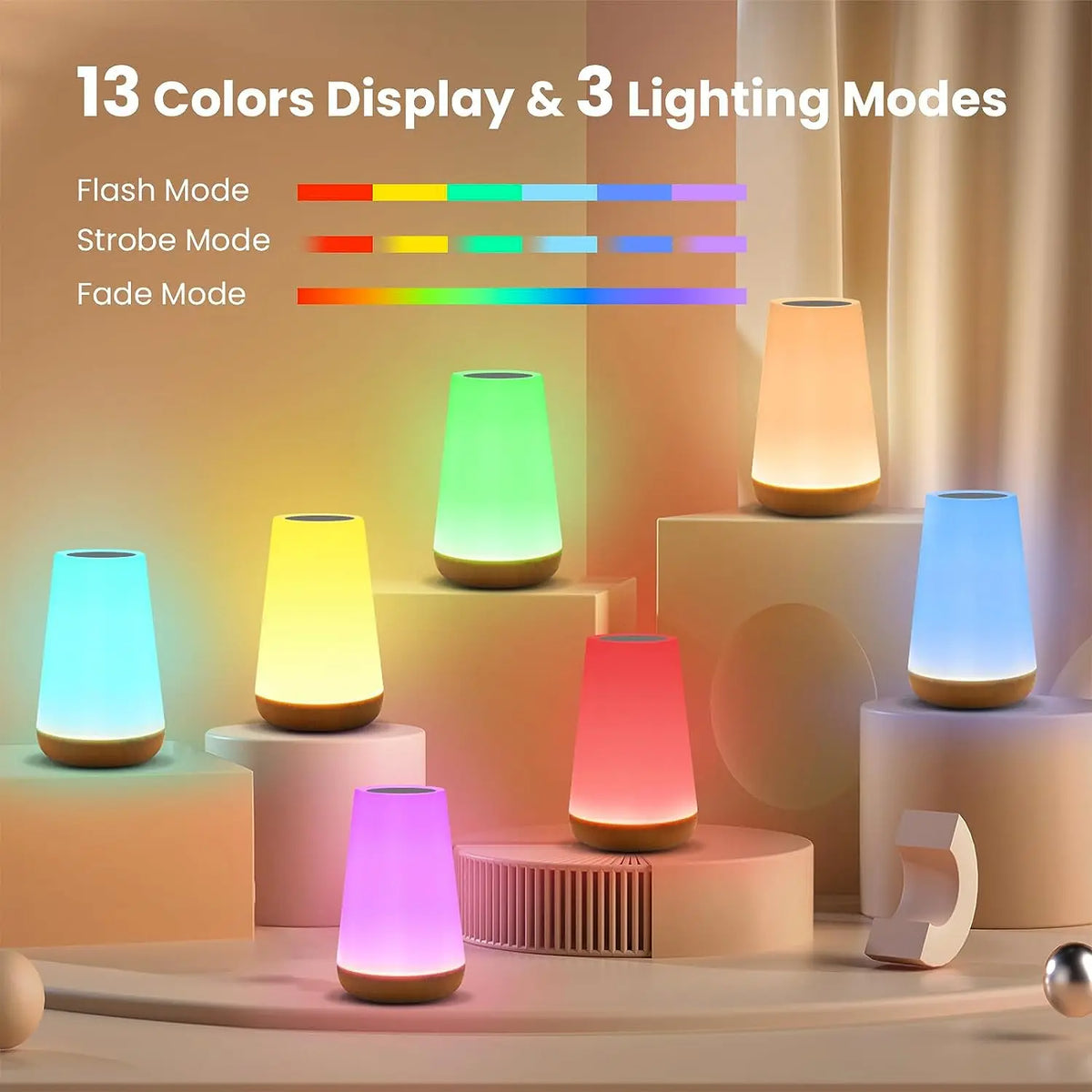 Color Changing Touch Table Lamp – 13 Colors