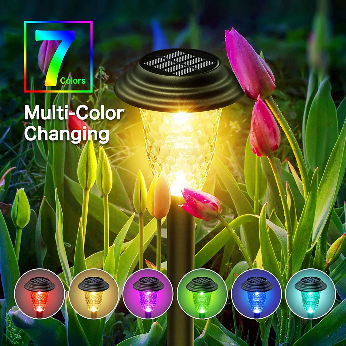 Solar RGB Pathway Lights – IP67 Waterproof