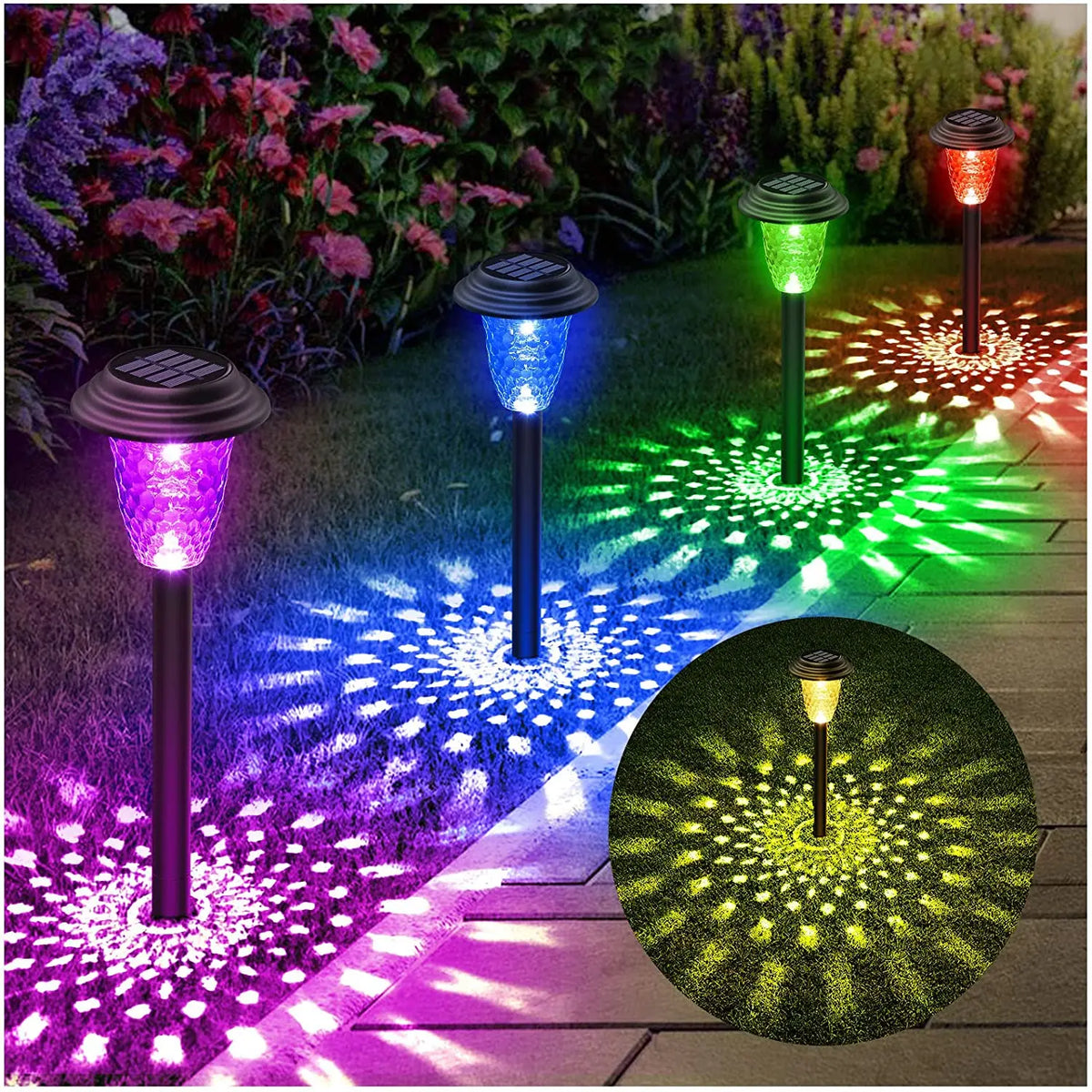 Solar RGB Pathway Lights – IP67 Waterproof