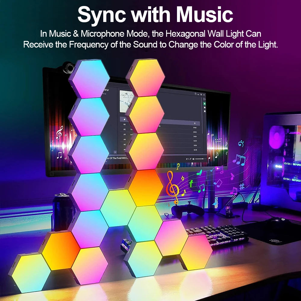 Smart Hexagon Light Panels – Music Sync