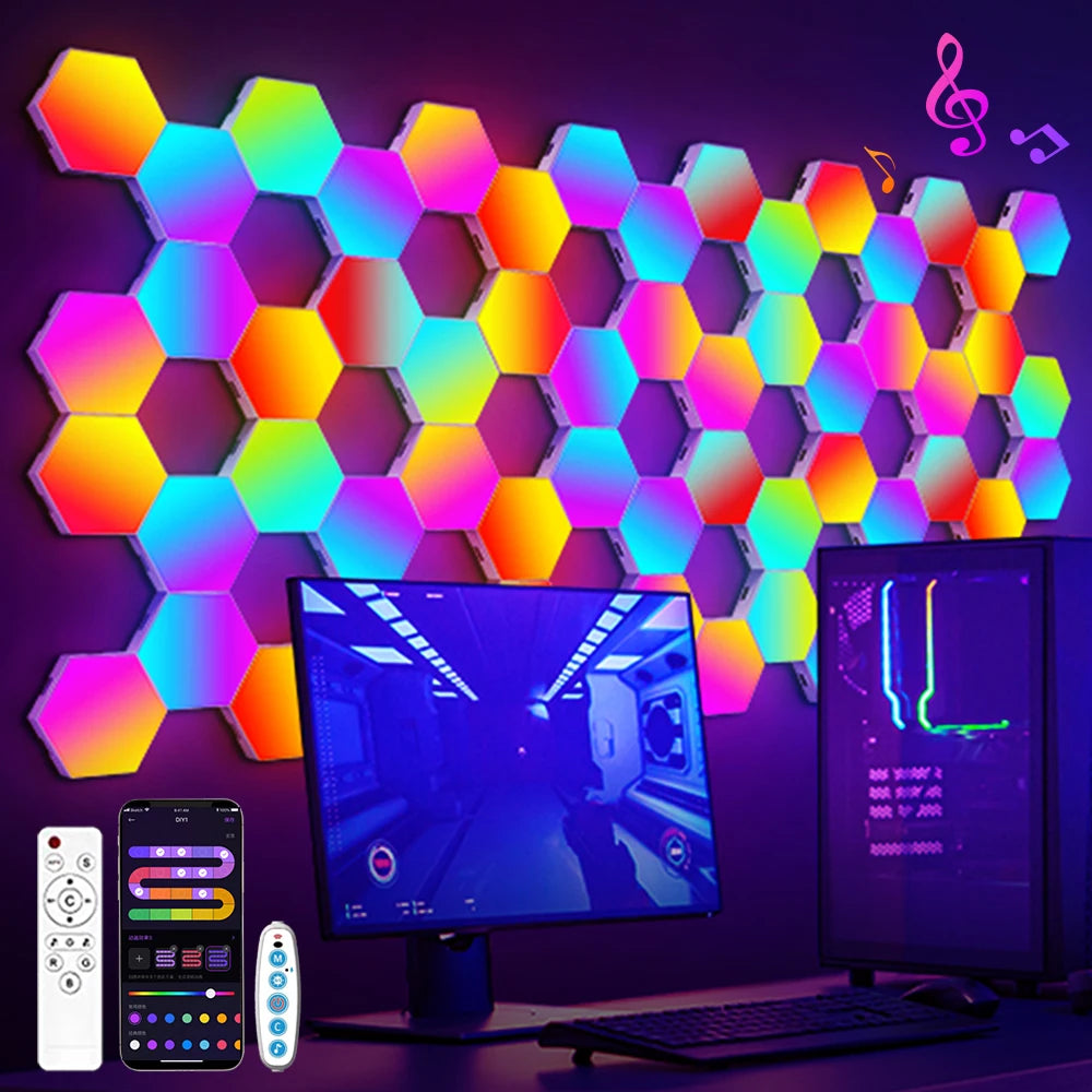 Smart Hexagon Light Panels – Music Sync