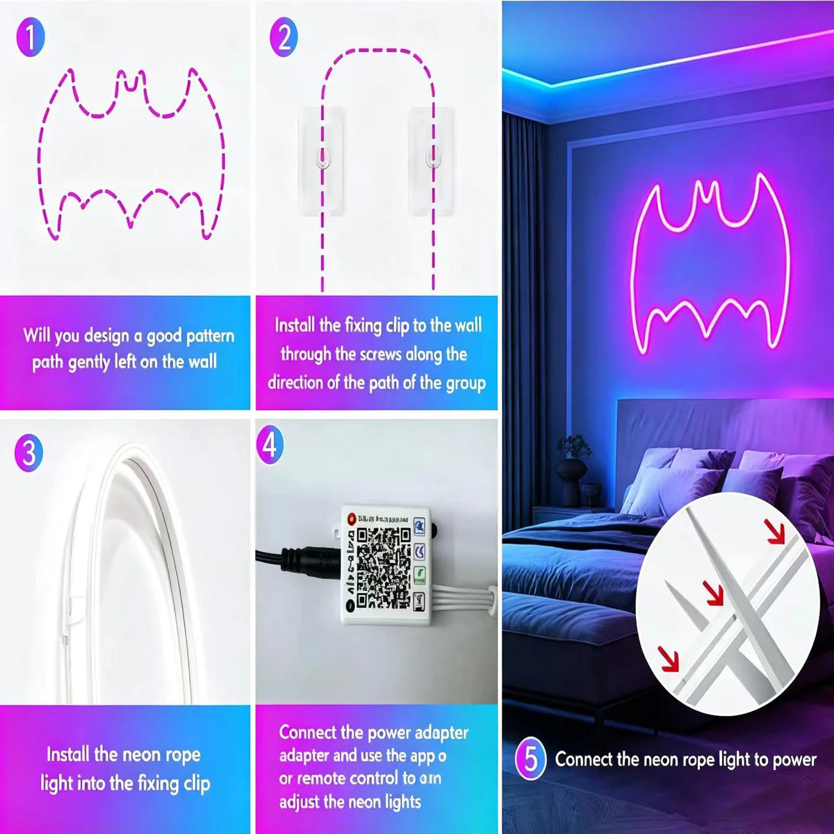 Smart Neon Rope Light – App & Remote, IP65 Outdoor