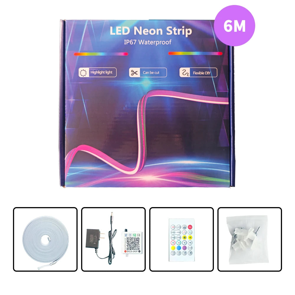Smart Neon Rope Light – App & Remote, IP65 Outdoor